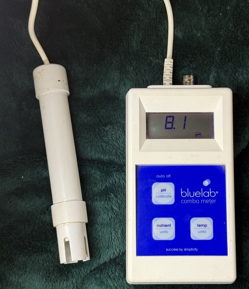 Bluelab Combo Meter pH EC Temperature Nutrient Solution Tester Kit Probes Case