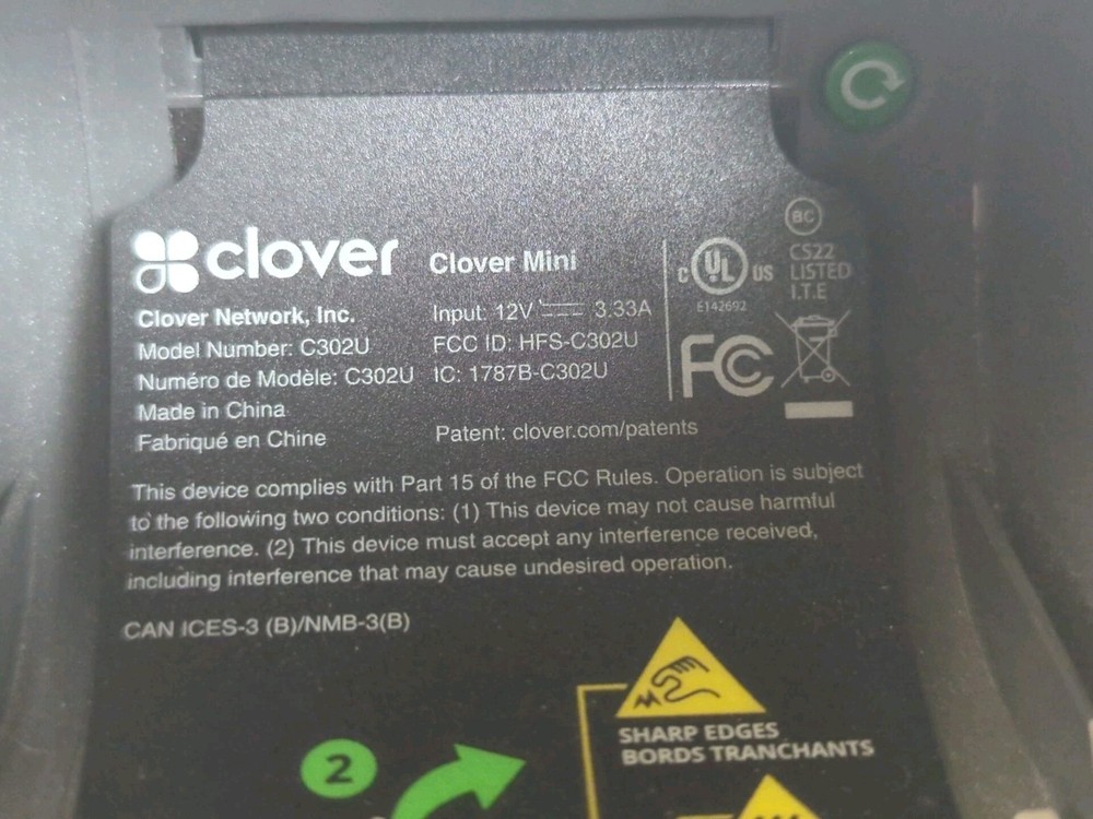 CLOVER Mini 2nd Generation C302U Credit Card Reader POS System W/ Extras!