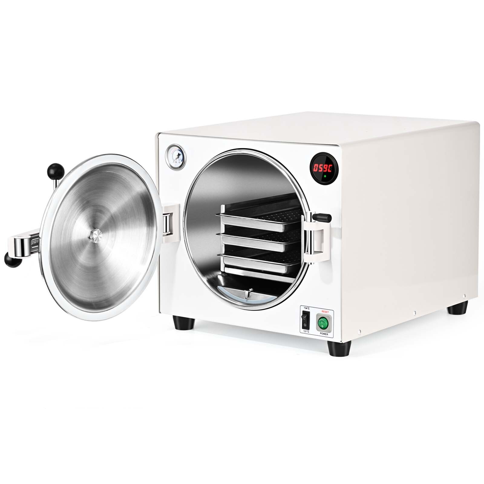 18L Dental Autoclave Steam Sterilizer 252℉ & 273℉ Surgical Medical Sterilization