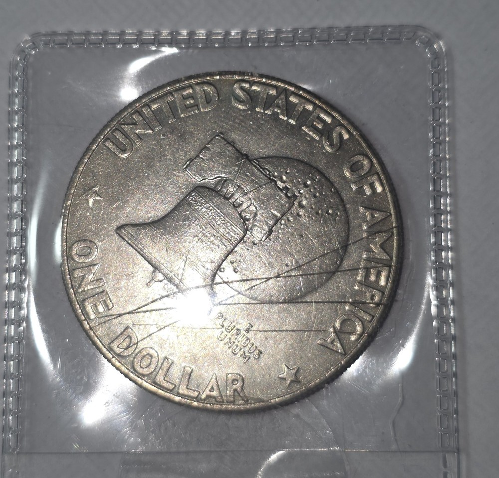 1976 Eisenhower Dollar, Clad, Reverse Damage