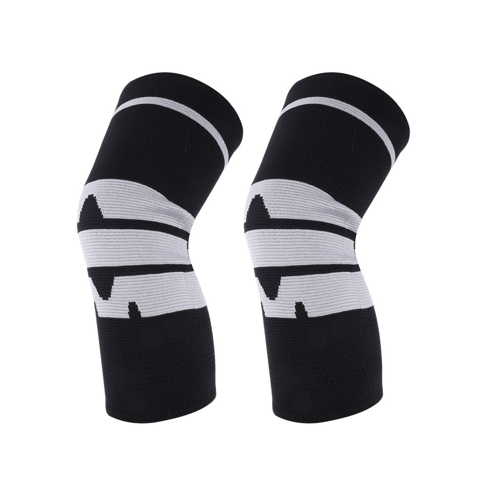 Horizontal Stripe Knee Pads Medium Black Gray 1 Pc