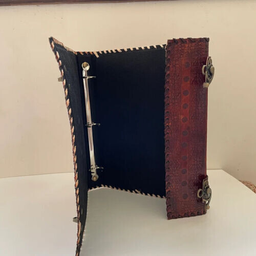 Leather 3 Ring Binder Grimoire Binder Leather Binder Cover Notebook Offic Folde