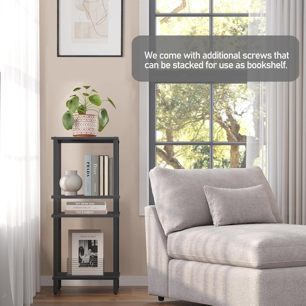 End Table Side Table Nightstand 2-Tier Storage Shelf Sofa Side Table Small Space