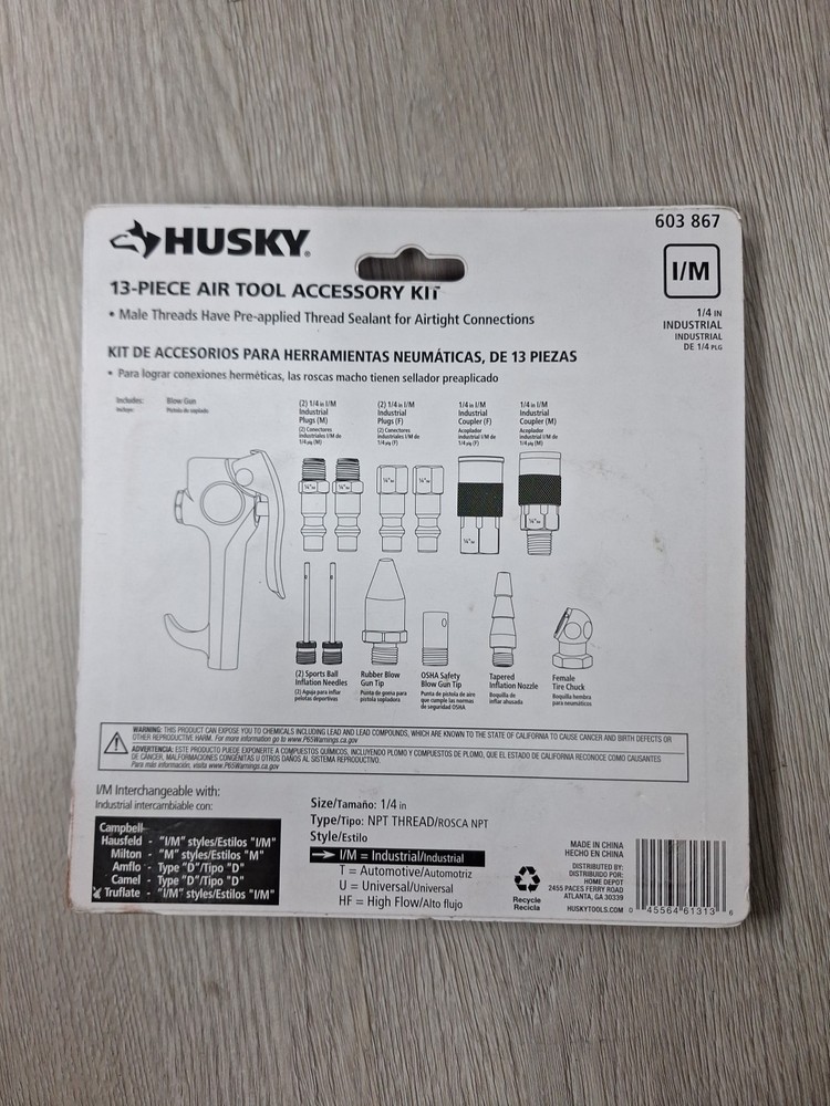 Husky 13-Piece Brass Air-Compressor Accessory Kit