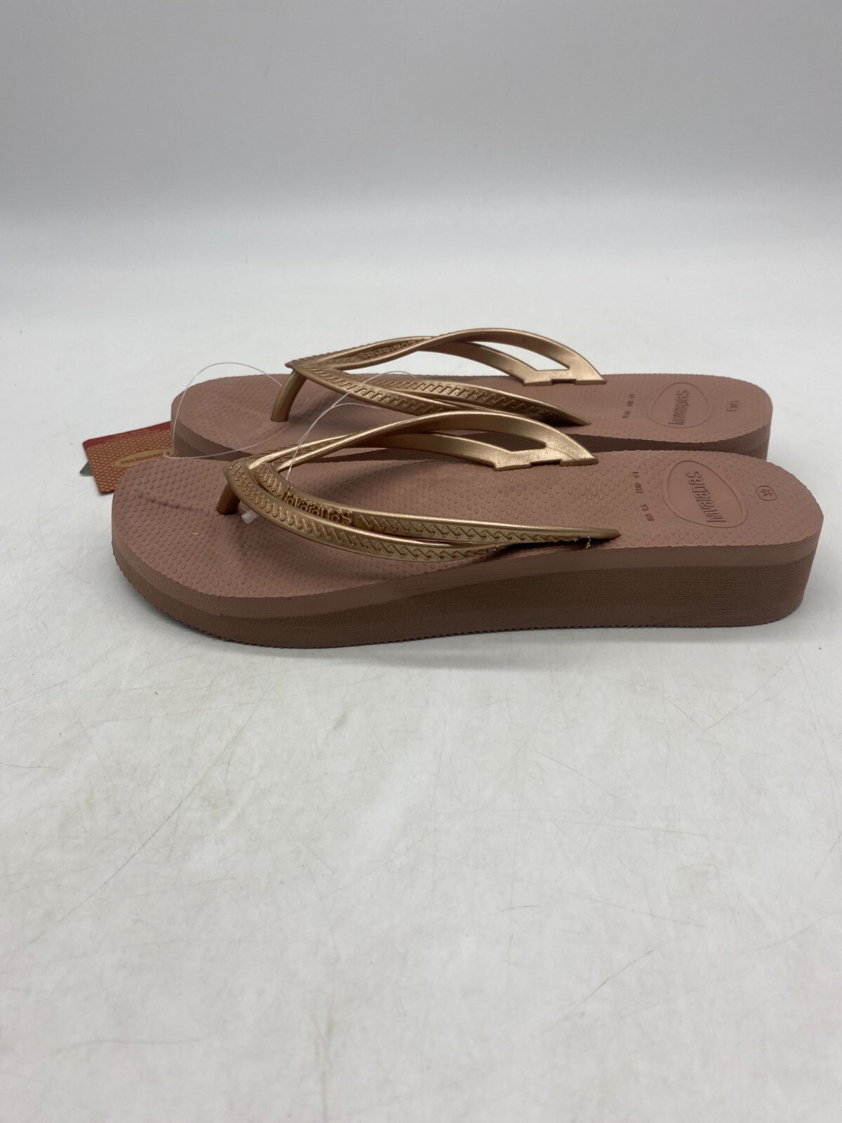 Havaianas Cappuccino Wedge Flip Flops Women's Sz 39 BR / 9.5 US