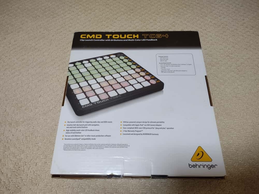 Behringer CMD TOUCH TC64 Clip Launch Controller Button Pad with Novation S Mode