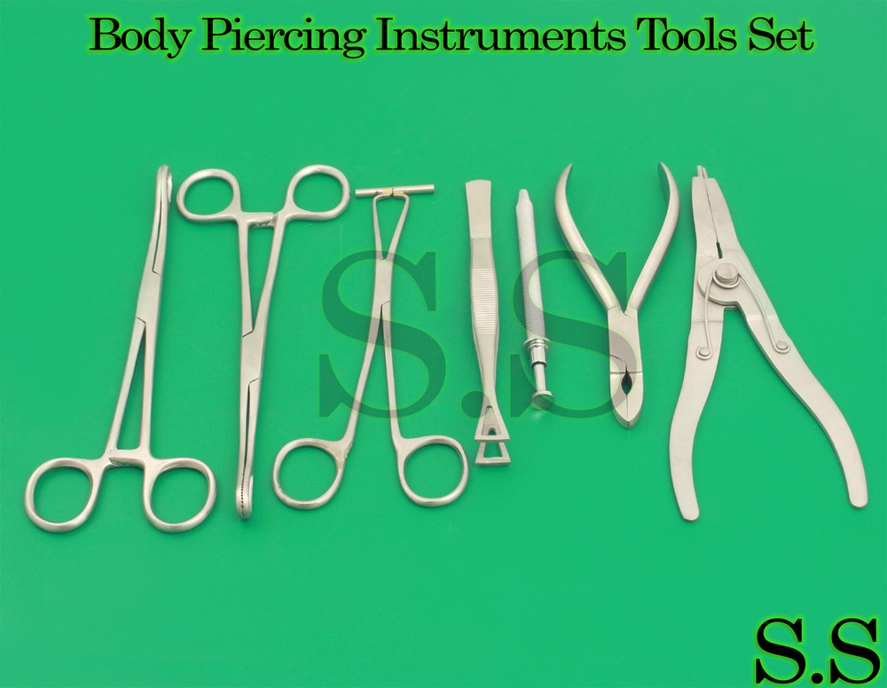 7 Body Piercing Instruments kit Tools Penington Forceps,DS-1030