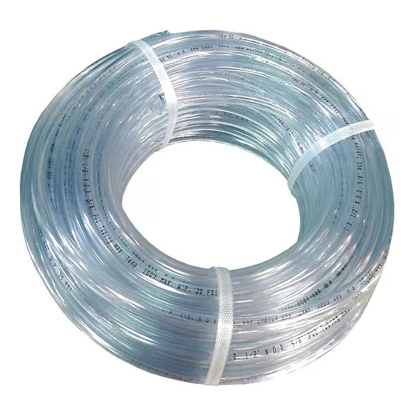 1/2 Inch ID x 5/8 In OD Clear Plastic Tubing Flexible 100 Feet Roll Tube NEW