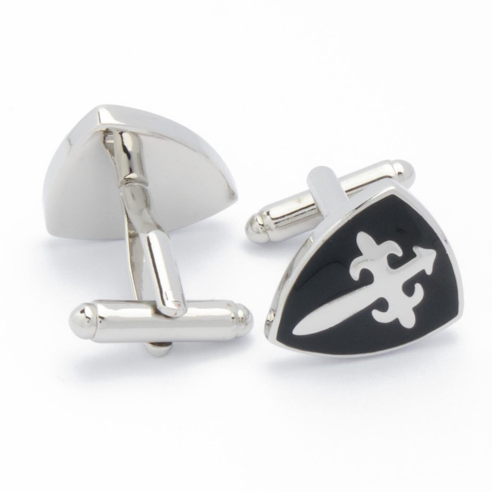 Cufflinks - Shield Black Triangle