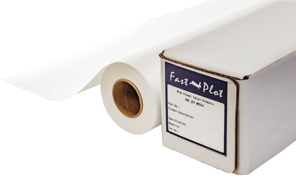 FastPlot Self Adhesive Polypropylene Banner 8 mil WP - 36" x100FT - 2inch core