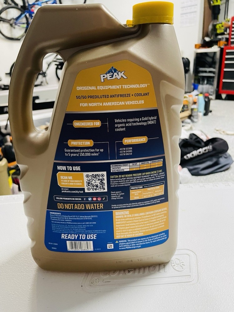4 peak original equipment technology coolant