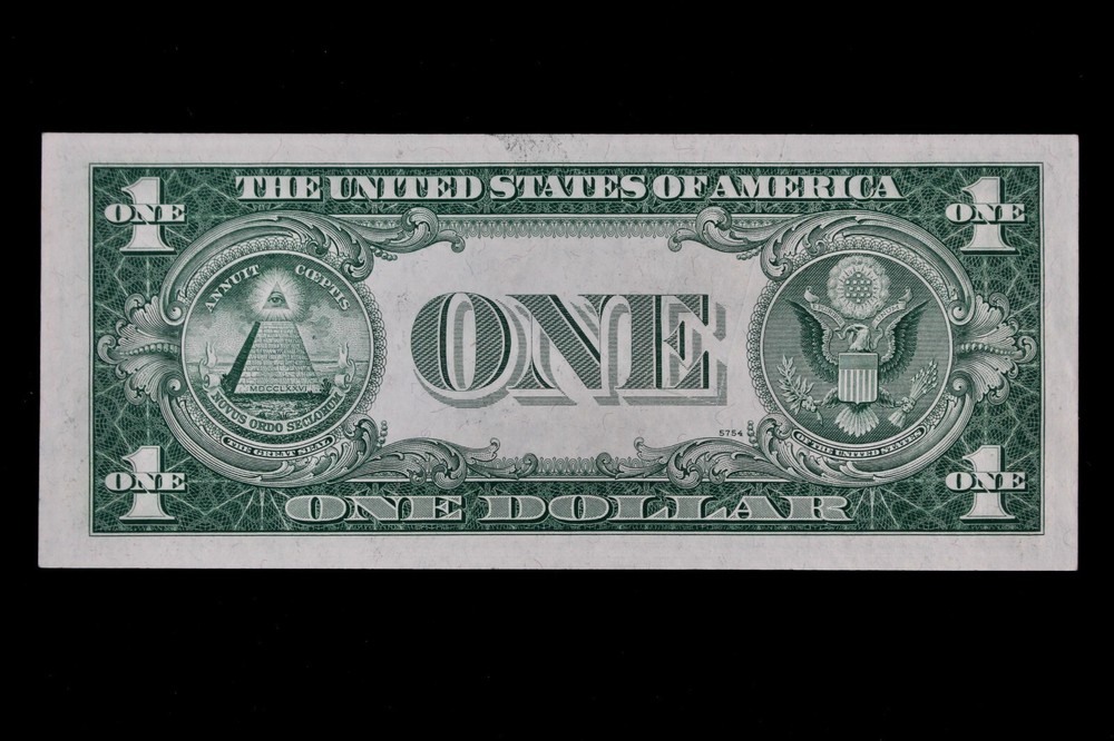 OBSTRUCTION ERROR $1 1935E CU Silver Certificate W47453909H series E, Embossing