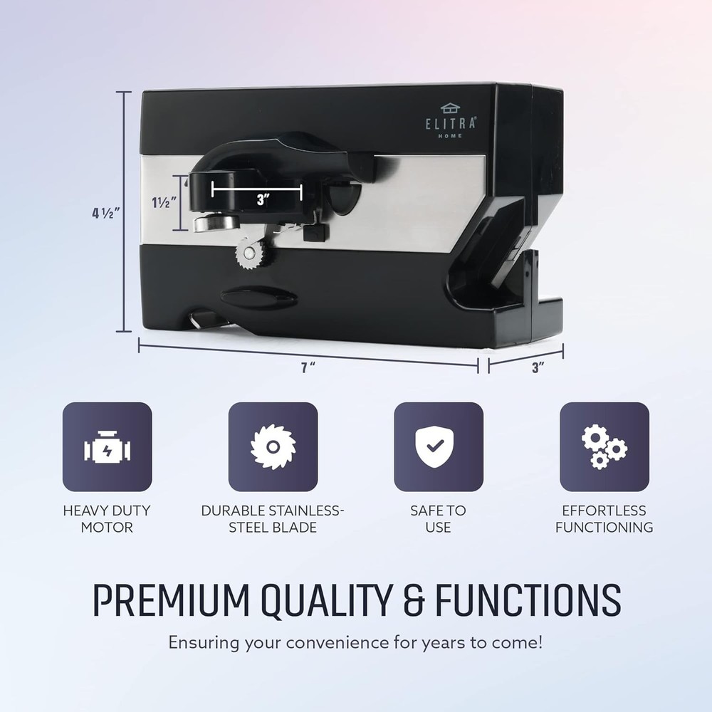 Automatic Under-Counter Can Opener with Blade Sharpener – Space-Saving Design