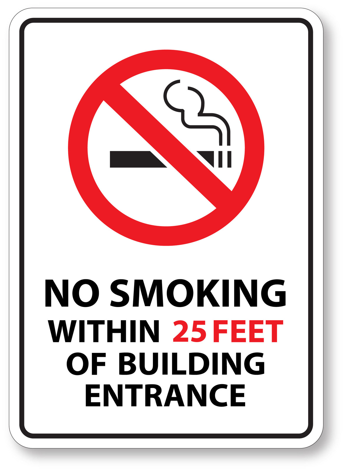 NO SMOKING 25 Ft Sticker Decal waterproof outdoor high quality White Background