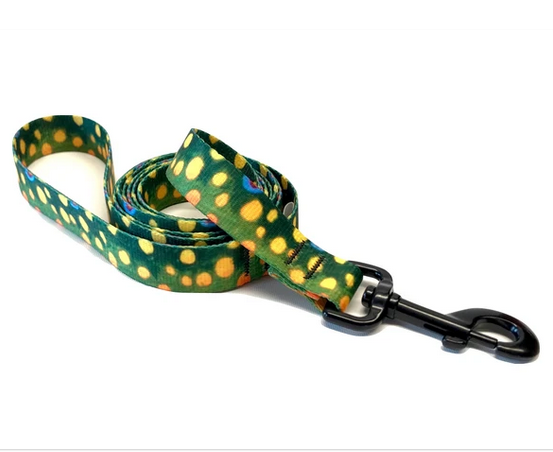 Brook Trout Pattern DOG COLLARS LEASHES AWESOME!! NEW!!