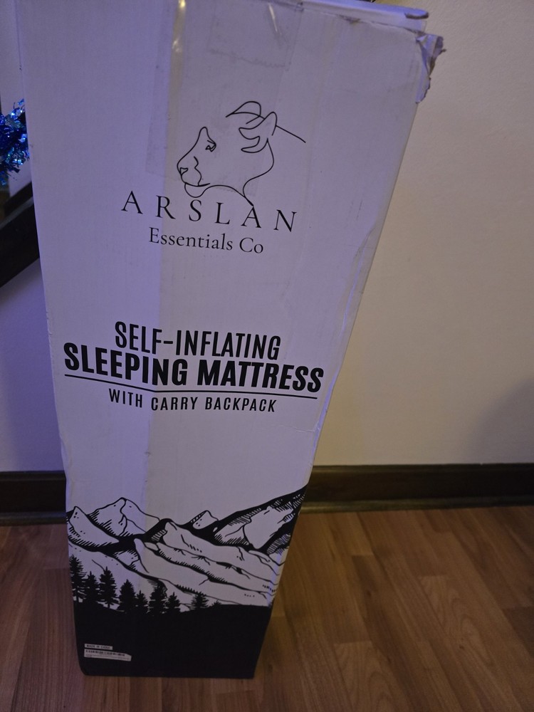 Arslan Essentials Self-Inflating Sleeping Pad 4" with Backpack. New OPEN BOX
