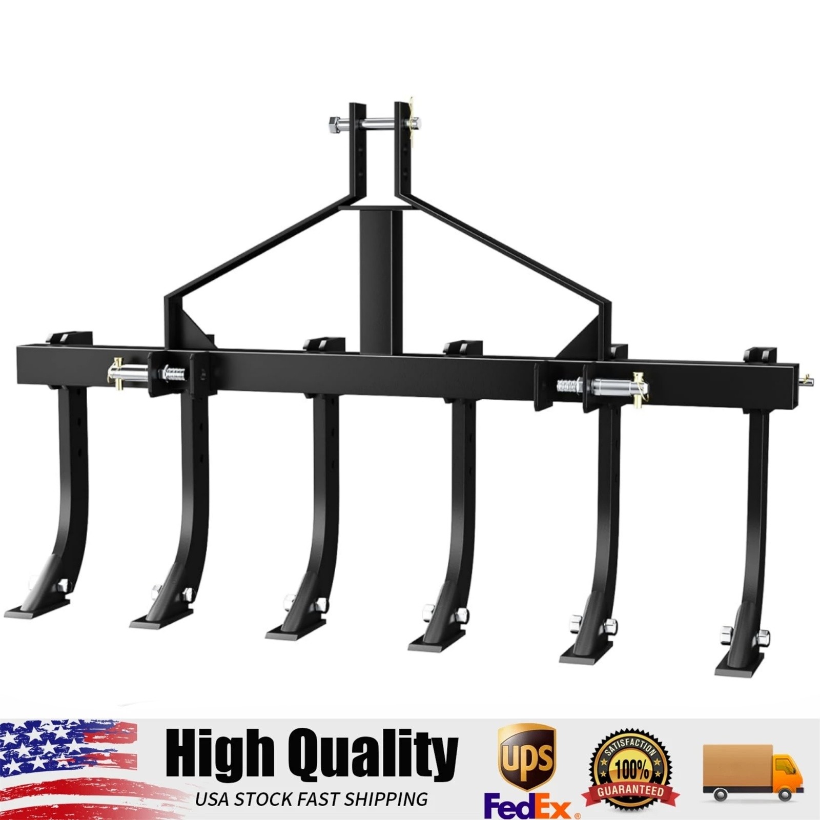 48" Plow Cultivator, 3 Point Tiller Scarifier with 6 Detachable Scarifier Shanks