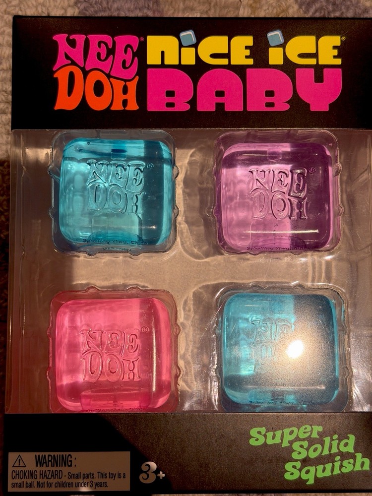 RARE Nee Doh BUNDLE Dream Drop+ Nice Ice Baby+ Nice Cube Super Solid Squish