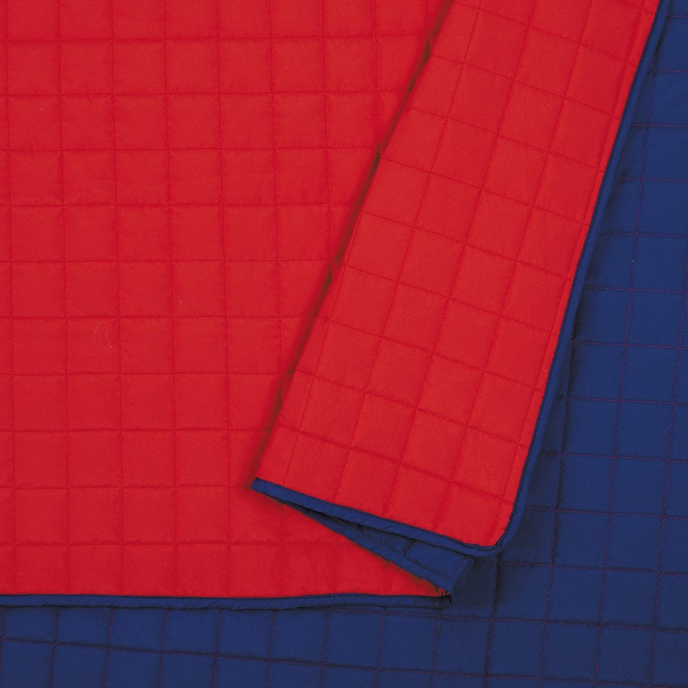 Twin Red Quilt Bedding Set Soft Polyester Reversible Blue Classic Style