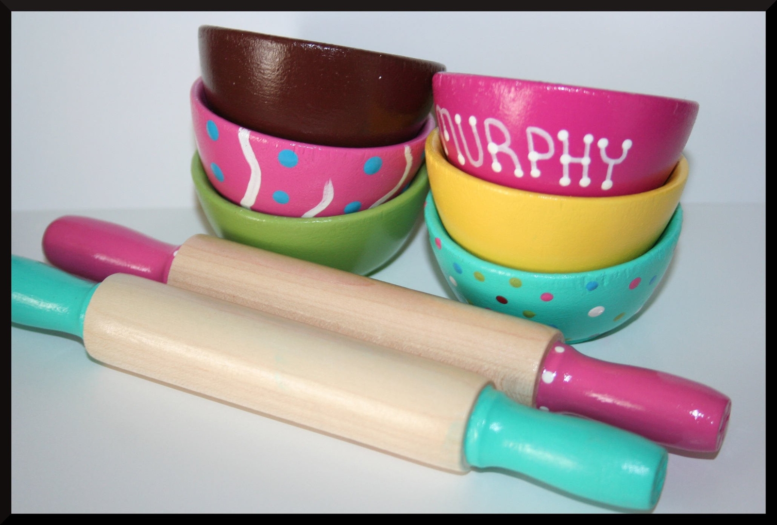 5- 2.5" Natural Wood Bowls Wooden- Kitchen Accessories Toy Kitchen Kids Wooden