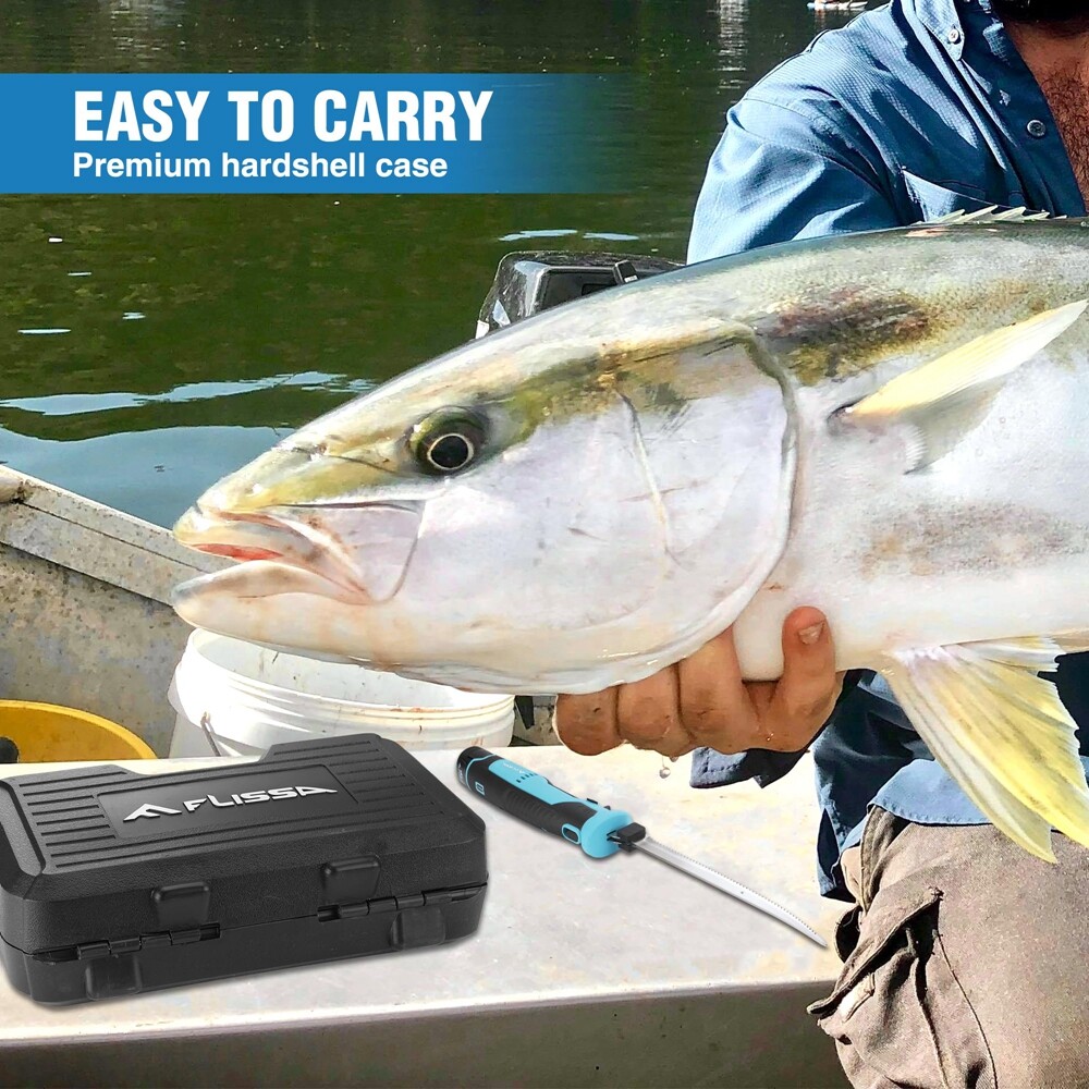 FLISSA Cordless Electric Fillet Knife for Fish with 8"&10"Stainless Steel Blades