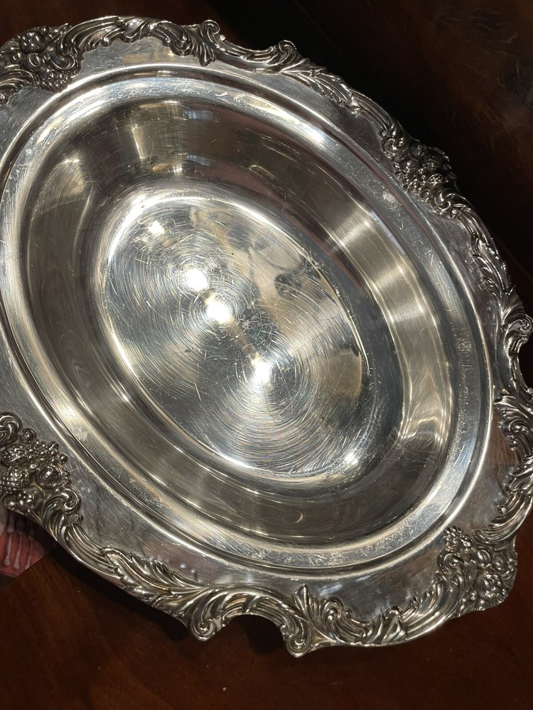 REED & BARTON SILVER KING FRANCIS PATTERN LARGE OPEN ENTREE SERVING TRAY PLATTER