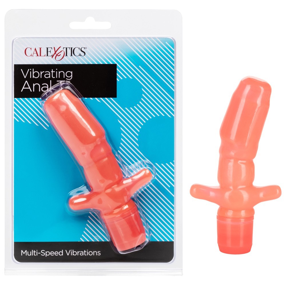 CalExotics Vibrating Anal T Butt Plug Jelly Vibrator