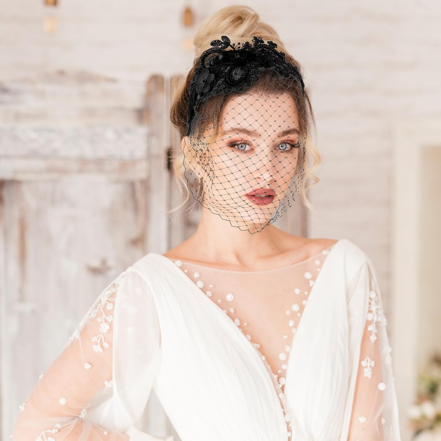 Giantree Black Veils for Women, Veil Mesh Headband, Wedding Veil...