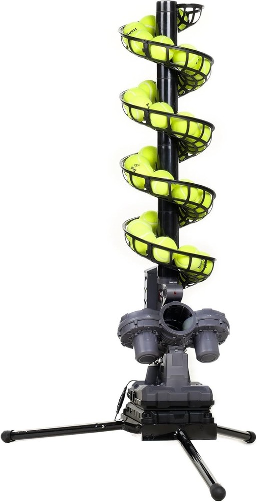 Tennis Ball Machine with Triangular Base, Adjustable Speeds, Oscillating Left...