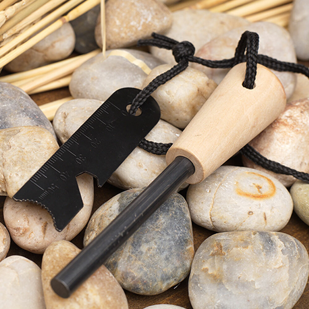 2Pc Fire Starter Flint Steel Striker Survival Kit Ferro Rod Outdoor Camping Tool