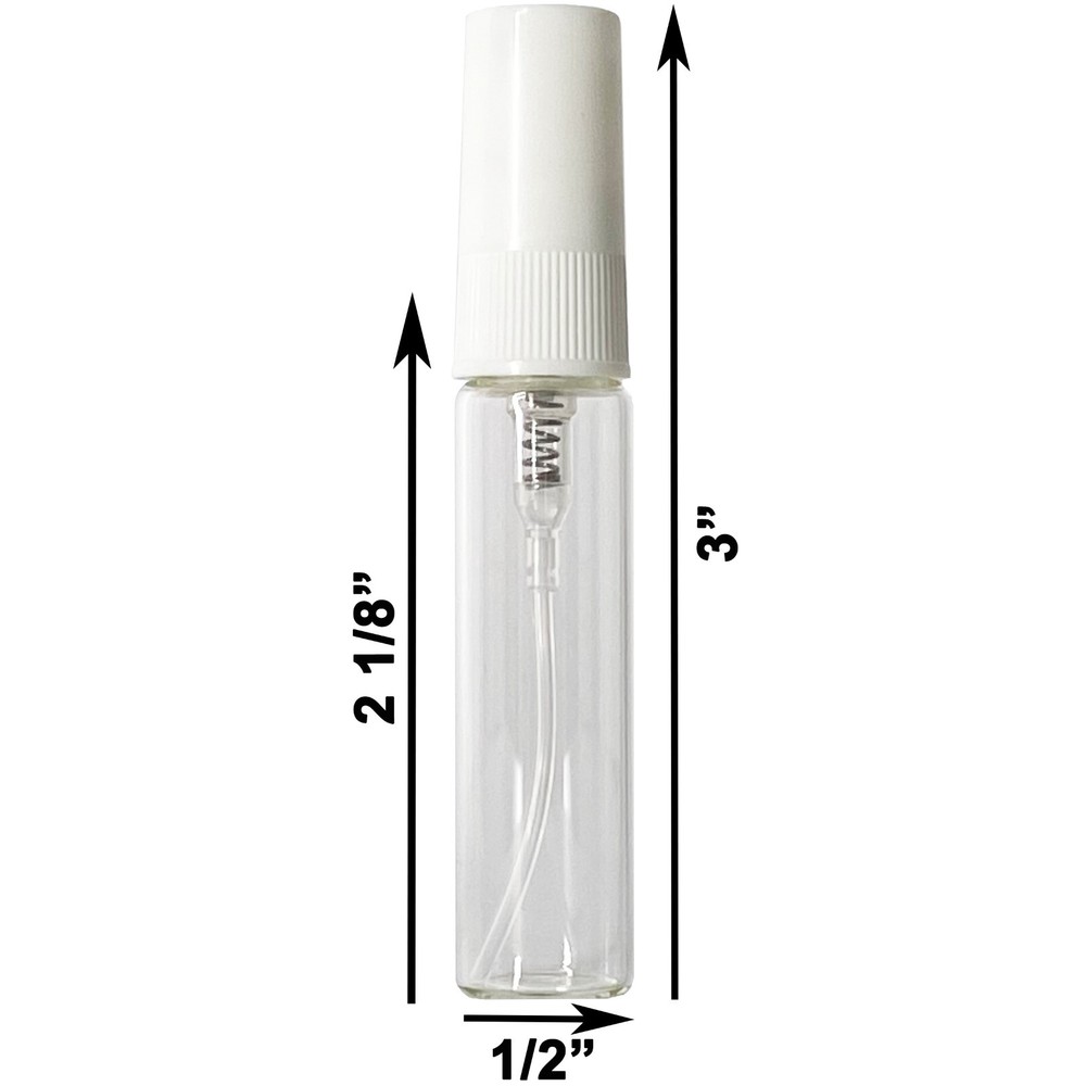 5ml empty perfume clear glass bottles mini white atomizer spray refillable
