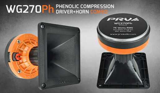 4x PRV Audio WG270Ph Compact Phenolic 2" VC Compression Driver + Horn 600 Watts