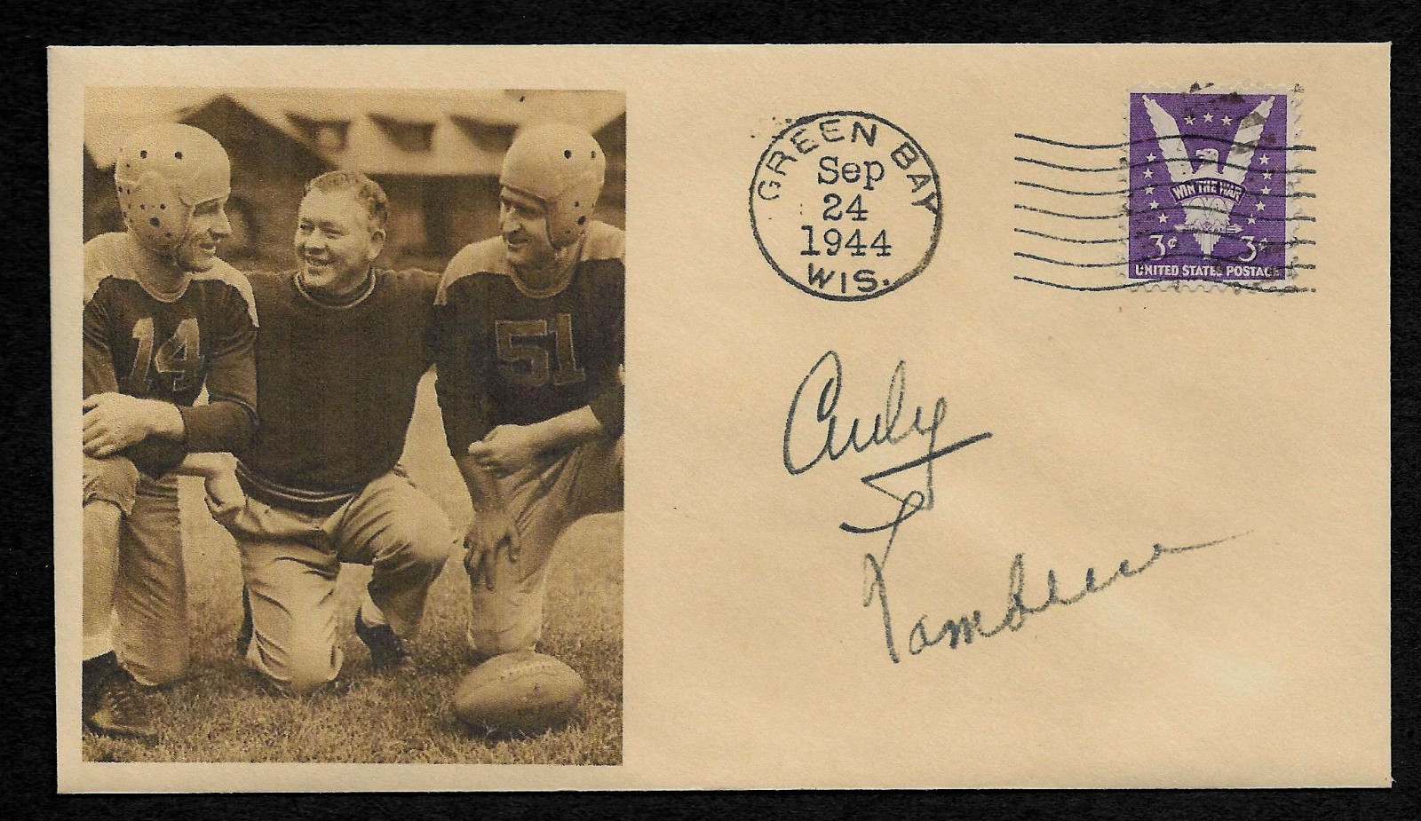1944 Curly Lambeau Green Bay Packers Featured on Collector's Envelope *OP1239
