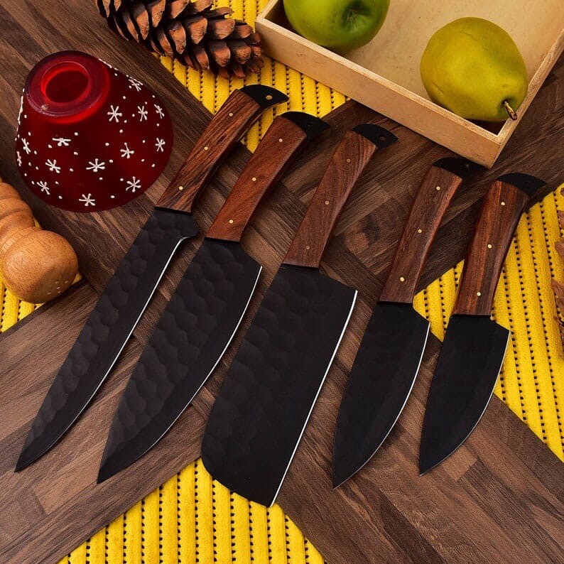 CUSTOM HANDMADE D2 TOOL CHEF KITCHEN KNIVES CHEF SET X260