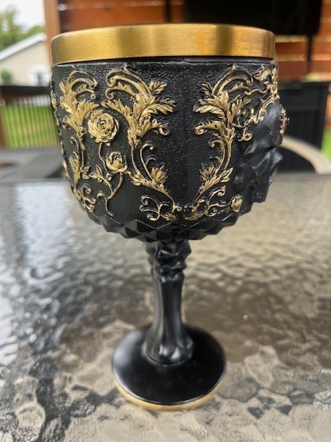 Gothic Noir Skull Goblet