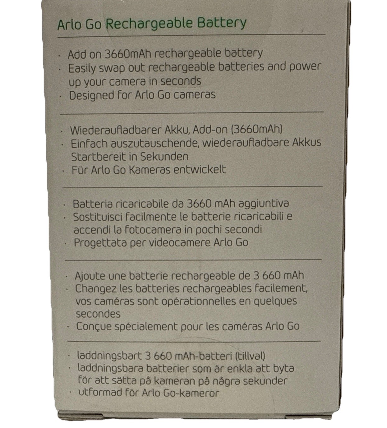Arlo GO 1 Rechargeable Battery OEM FOR ARLO GO 1 CAMERAS, VMA4410-1000S