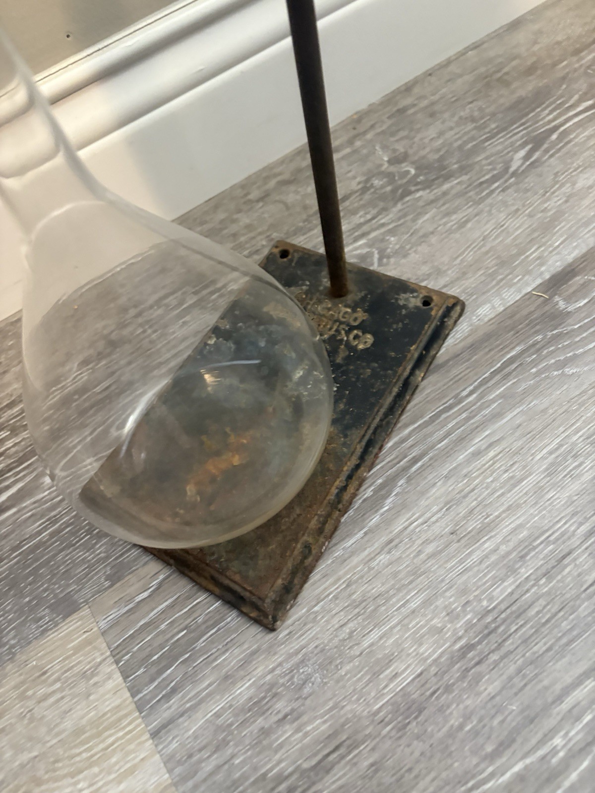 Antique Laboratory Beaker w/ Cast Iron Chicago Apparatus Stand