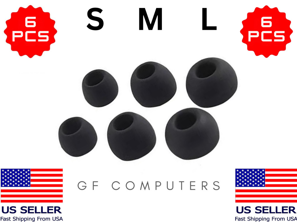 6 SML Earbud Ear Tips for SoundMAGIC E10 E10M E30 E50 E50S Headphones