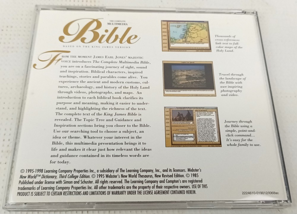 Comptons Bible Collection 3 CD-ROMs Windows Interactive Bible Multimedia Stories