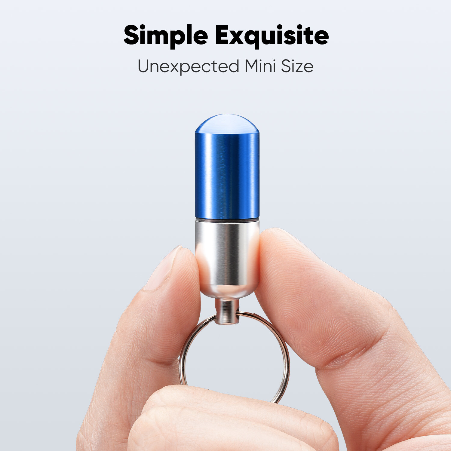 2 Pcs Medicine Pill Bottle Portable Container Holder Keychain Waterproof Blue