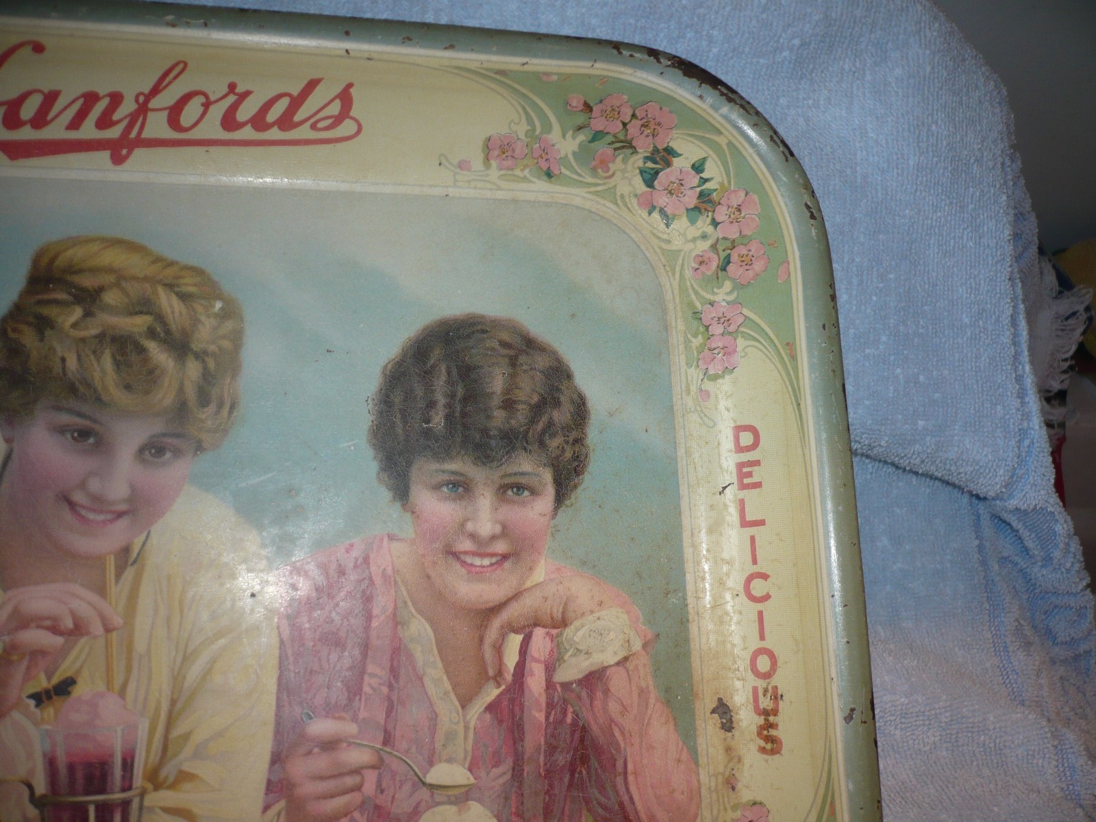 ca. 1915 hanfords Ice Cream metal tray made by kaufmann and strauss co. new york