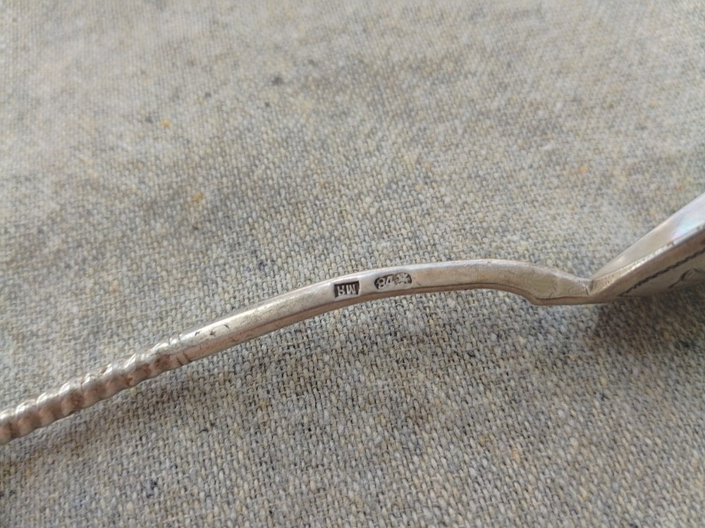 ANTIQUE HAND ENGRAVED 84 SILVER SPOON