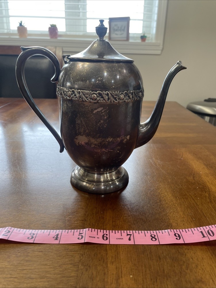 VTG Silver On Copper Tea Pot