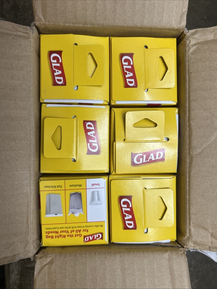 Glad Flat Top Small Garbage Bag, 30 Count per Pack - 6 per case.
