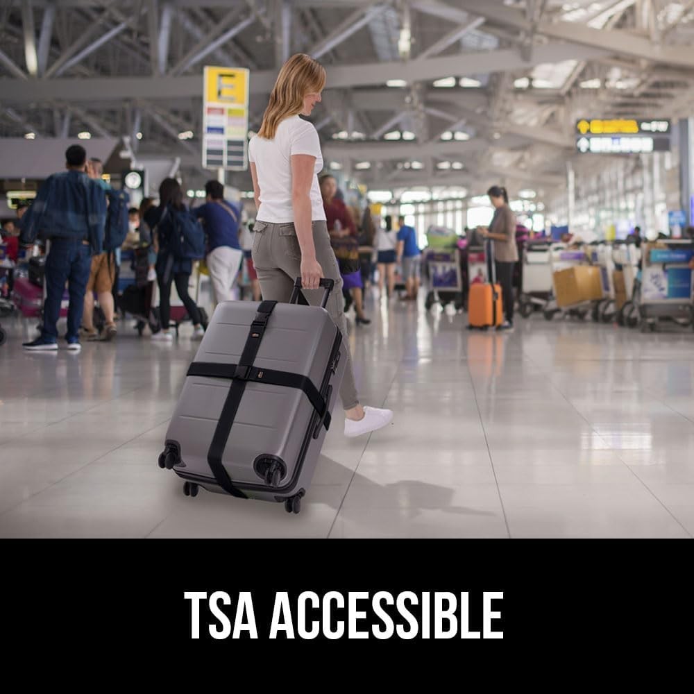 Black Adjustable Travel Straps 8 Pack