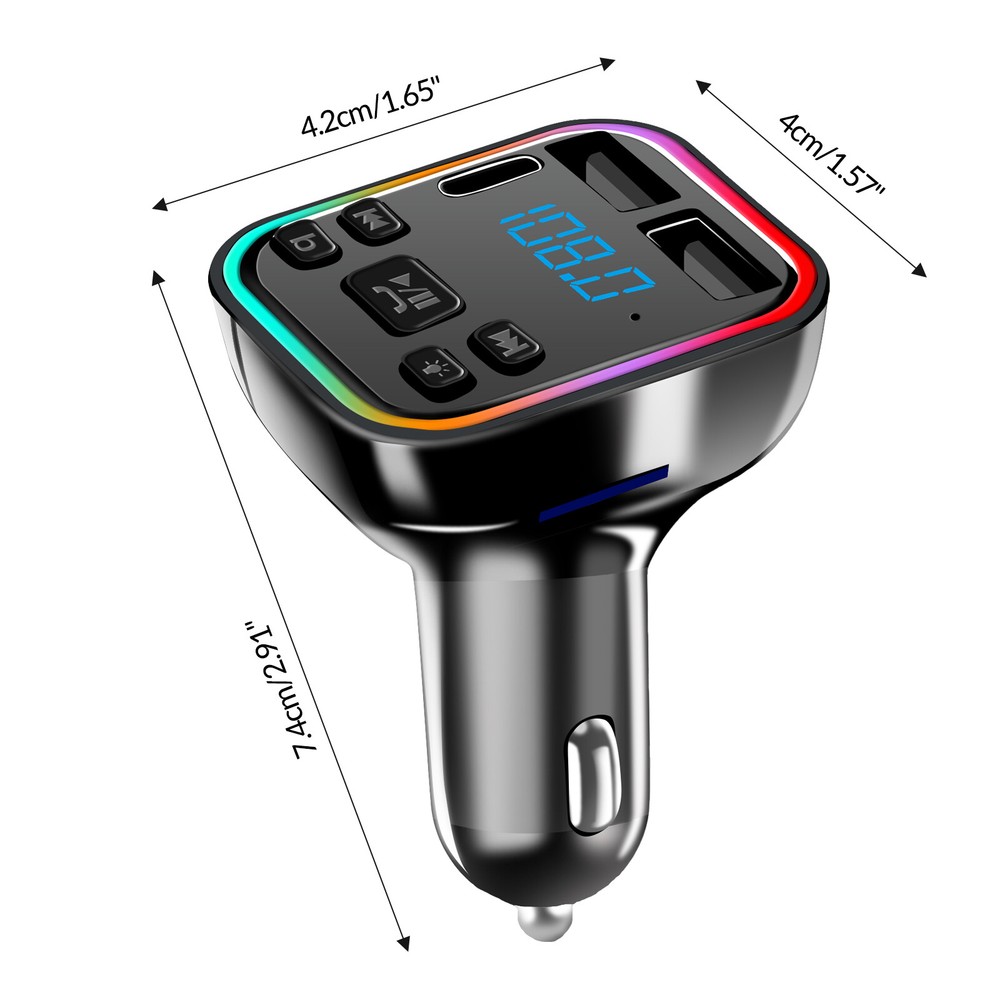 Car Bluetooth FM Transmitter Radio MP3 Wireless Adapter Hands-Free 3 USB Charger