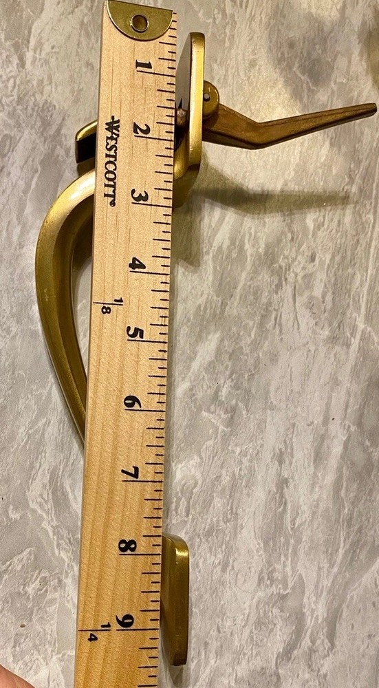 Vintage Solid Brass Interior Exterior Door Handle Pull With Thumb Latch Lever