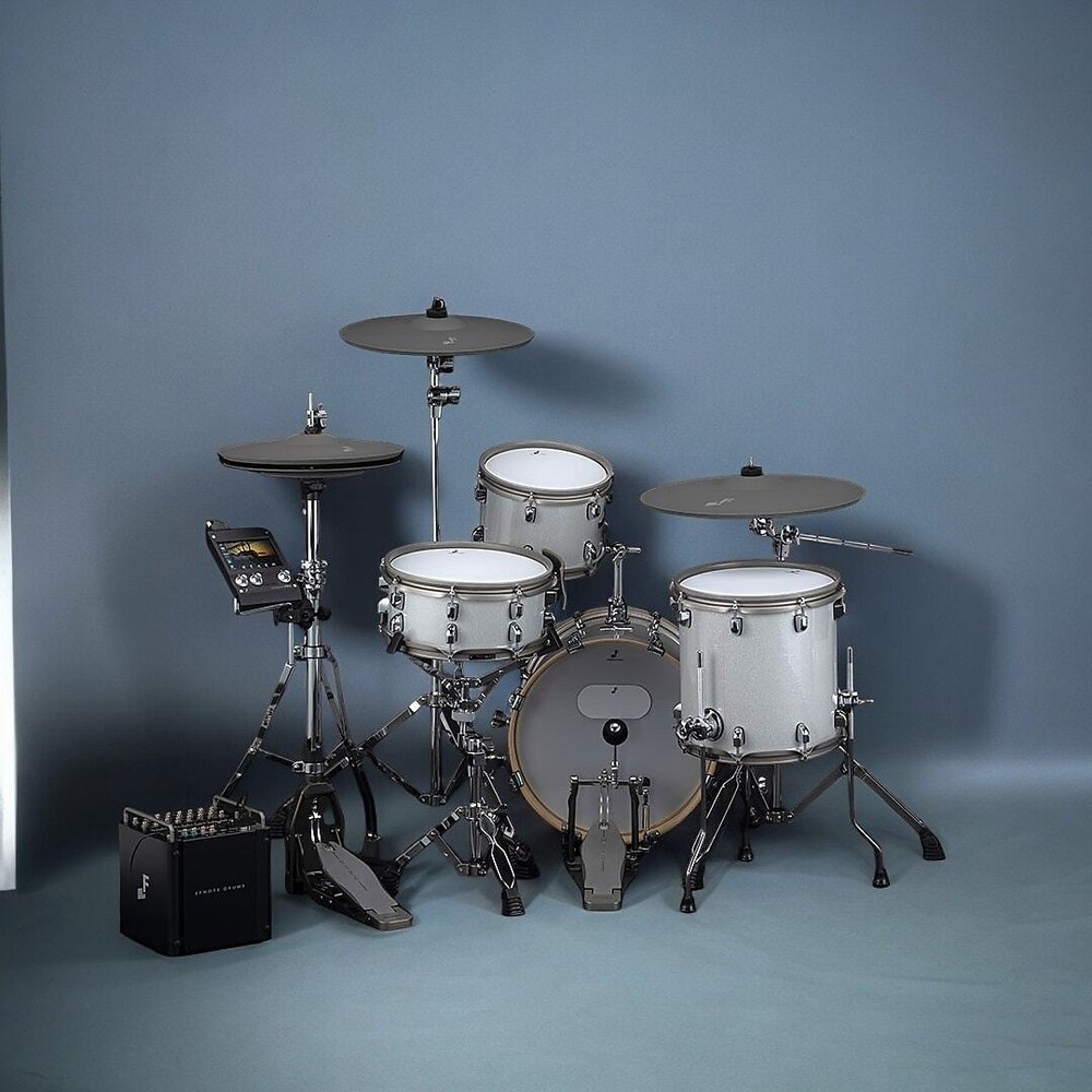 EFNOTE Pro 500 Electronic Drum Kit, Std Set (4 Shells, 3 Cymbals), White Sparkle