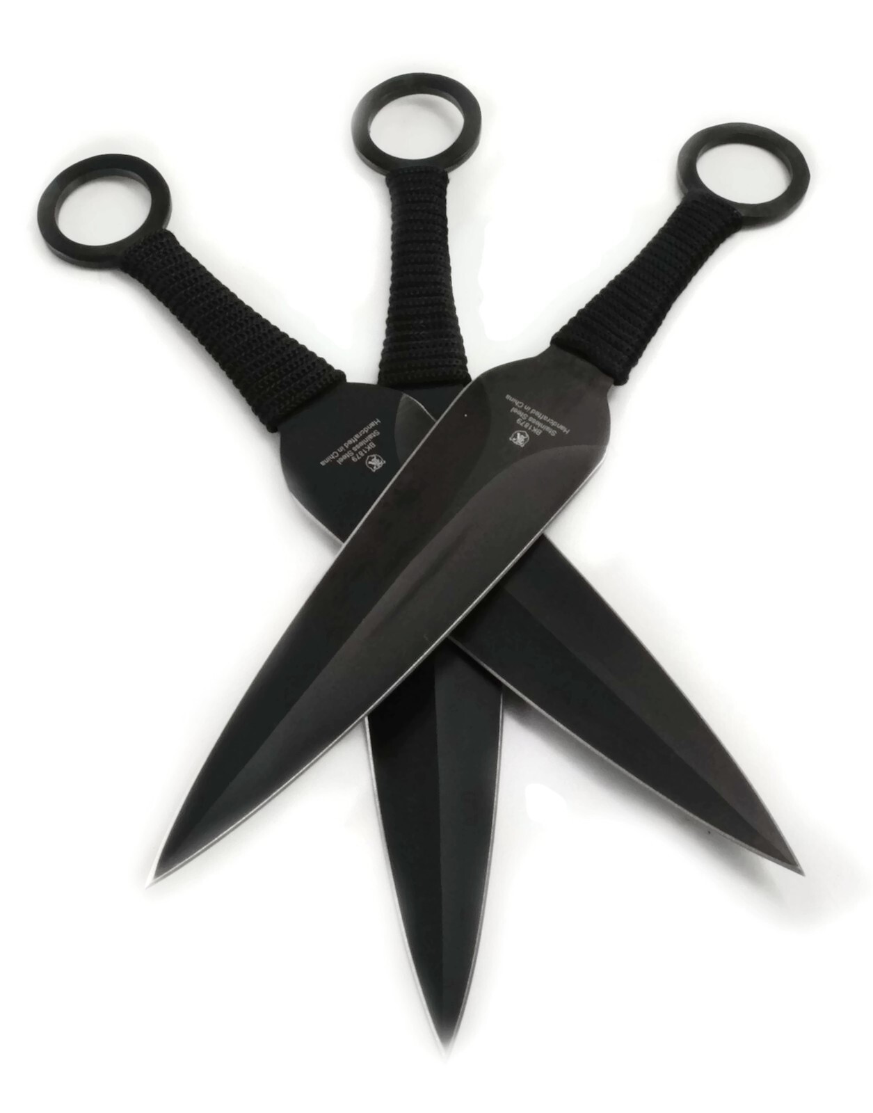 Triple Threat Kunai Ninja Tactical Throwing Knife Set 3 - 9" Throwers w/Sheath