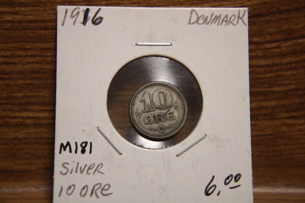 1916 Denmark 10 Ore Lot M181